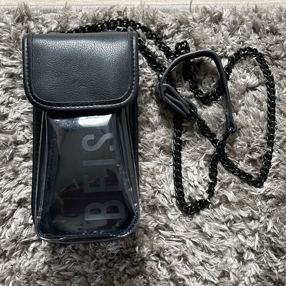BEIS black leather clear crossbody with a card holder! never used! - Picture 1 of 4
